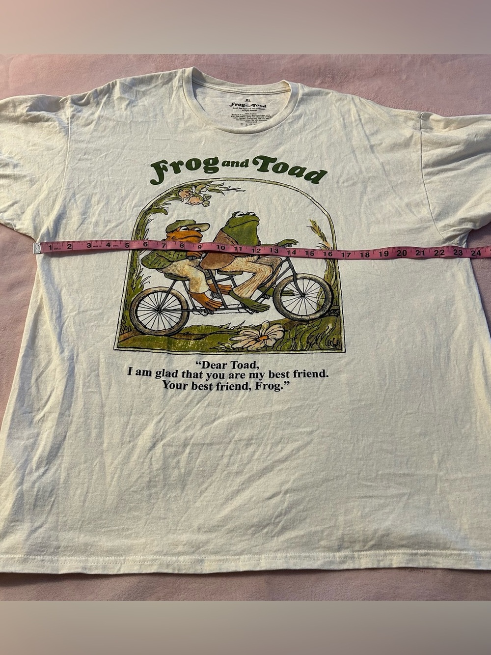 Frog and Toad off white short sleeve cotton t-shirt unisex size XL - Picture 5 of 6